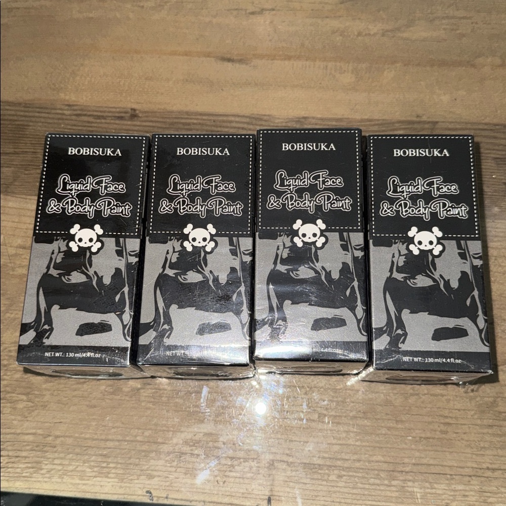 4x Blue Liquid Washable Face & Body Paint Nontoxic Fast Drying4.4 fl oz